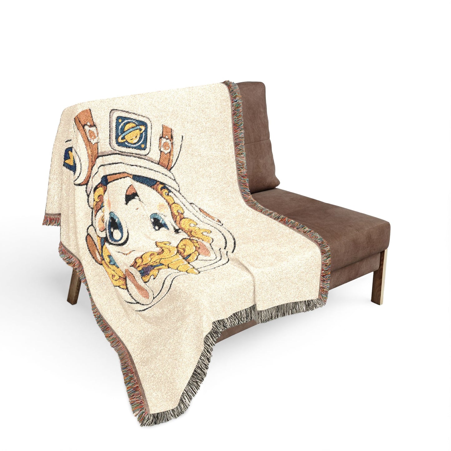 Little Astronaut Nova Unicorn 100% Cotton Woven Throw Blanket Original Artwork Heirloom Keepsake Unicorns4everyone