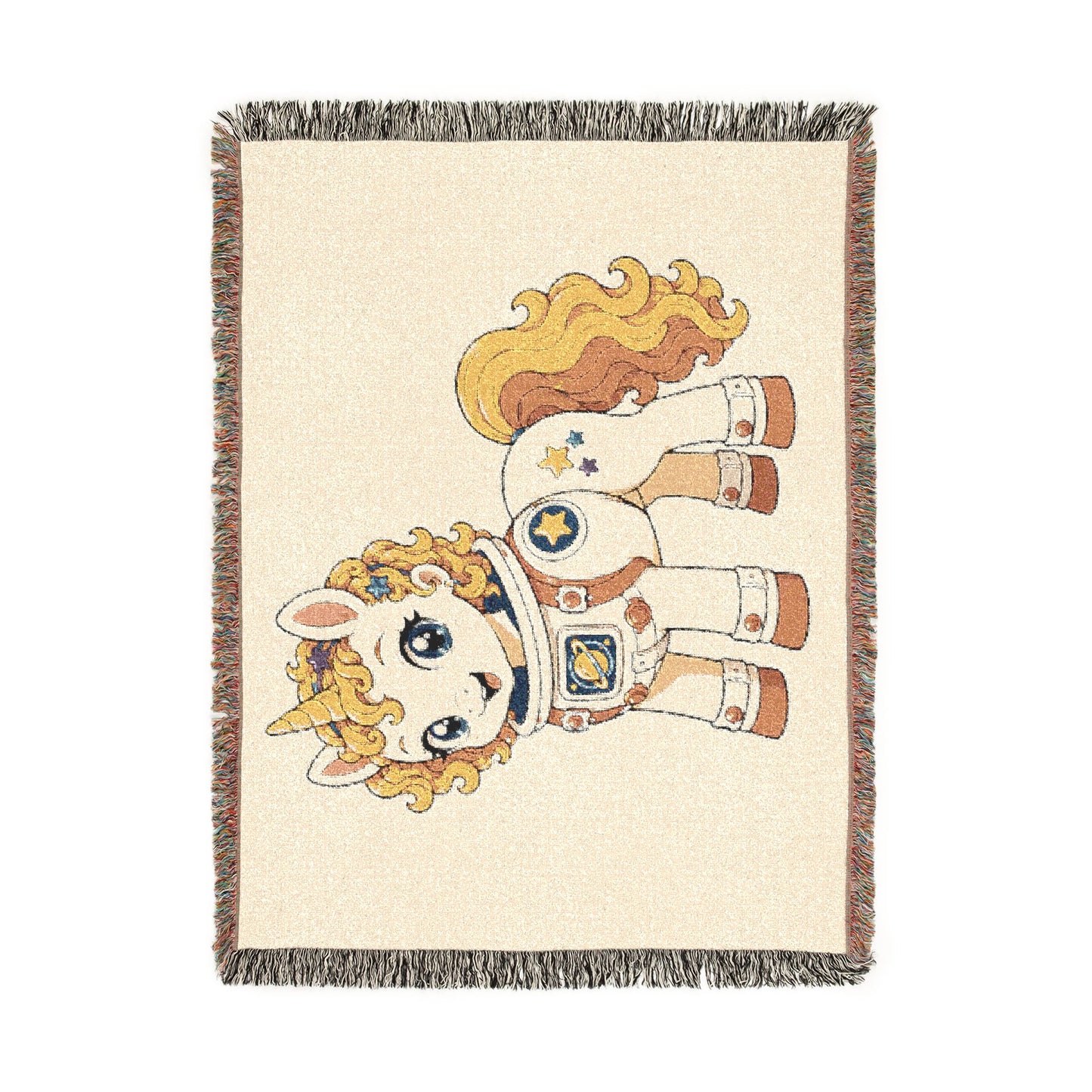 Astronaut Nova Starwhirl the Space Explorer Unicorn 100% Cotton Woven Throw Blanket Original Artwork Heirloom Keepsake Unicorns4everyone