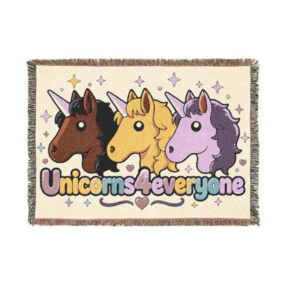 Beyond the last Unicorns Magical Unicorn 100% Cotton Woven Throw Blanket Original Artwork Heirloom Keepsake Fringe unicorns4everyone