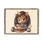 Little Crafting Chloe 100% Cotton Woven Throw Blanket Original Artwork Heirloom Keepsake Unicorns4everyone