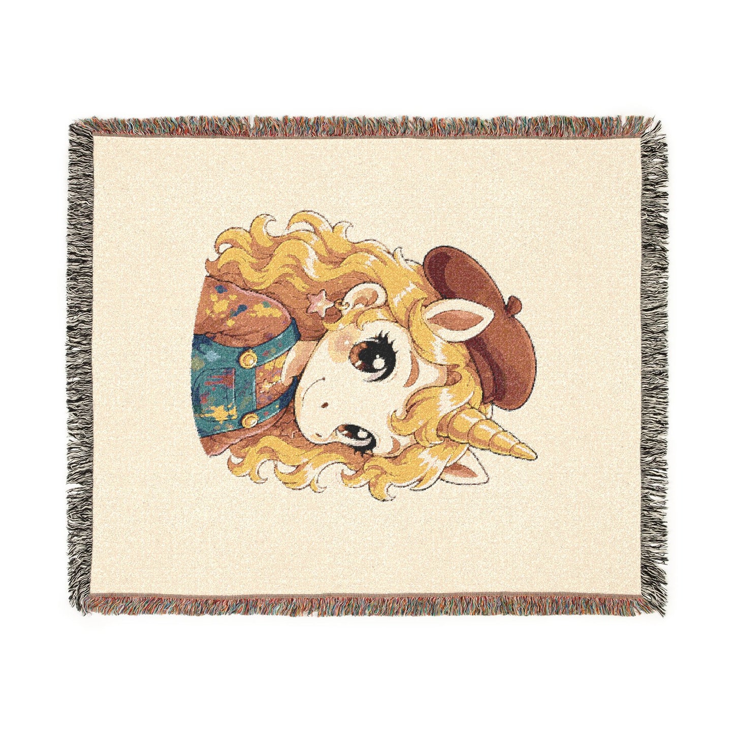 Little Painting Poppy 100% Cotton Woven Throw Blanket Original Artwork Heirloom Keepsake Unicorns4everyone