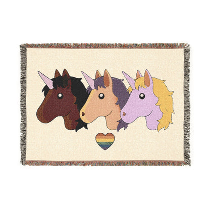 Bros Club Woven Throw Blanket | Cozy Cotton Unicorn Blanket by Unicorns4Everyone