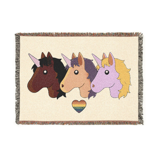 Bros Club Woven Throw Blanket | Cozy Cotton Unicorn Blanket by Unicorns4Everyone