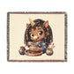 Little Crafting Chloe 100% Cotton Woven Throw Blanket Original Artwork Heirloom Keepsake Unicorns4everyone
