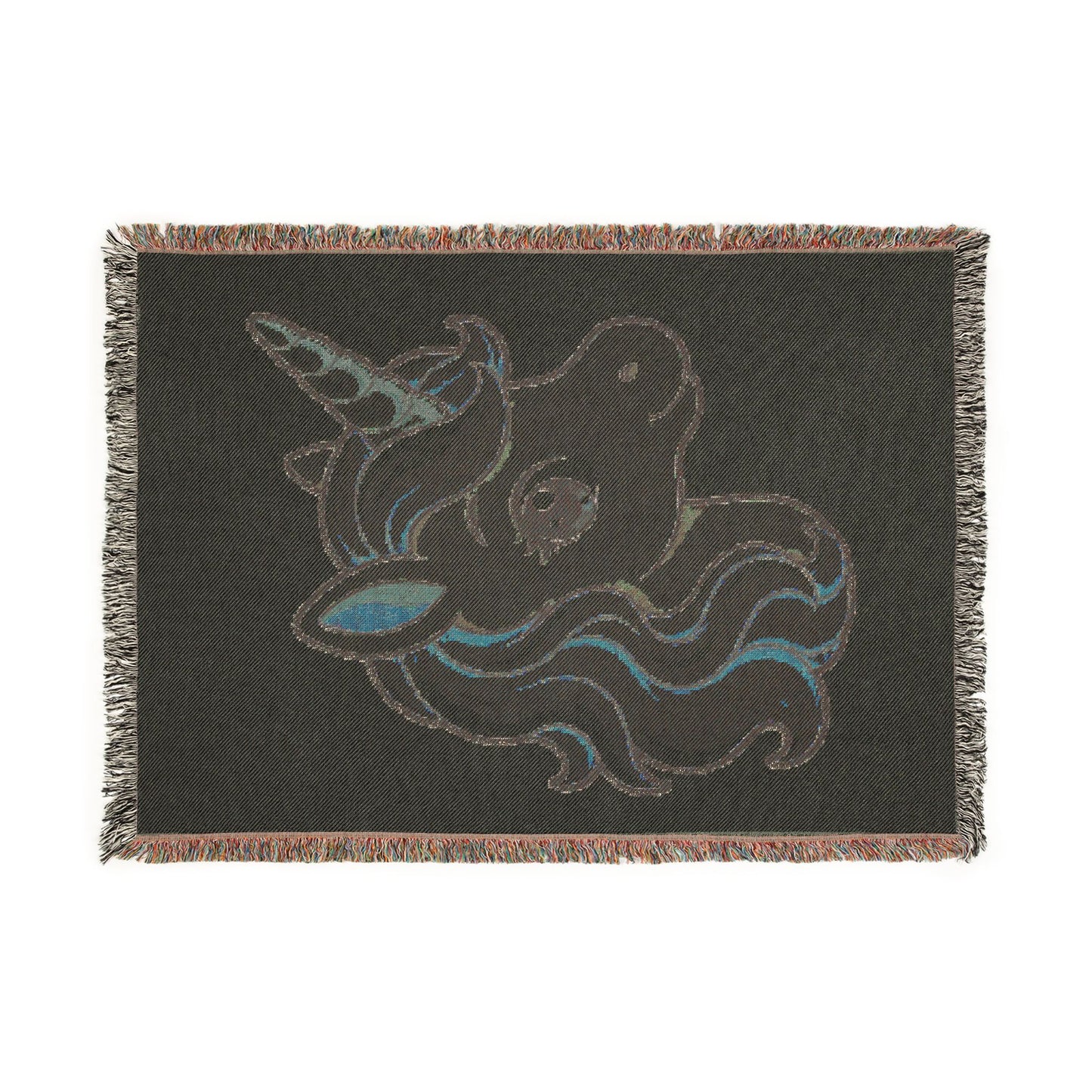 Golden Joy Magical Unicorn 100% Cotton Woven Throw Blanket Original Artwork Heirloom Keepsake 52 × 37 Fringe unicorns4everyone