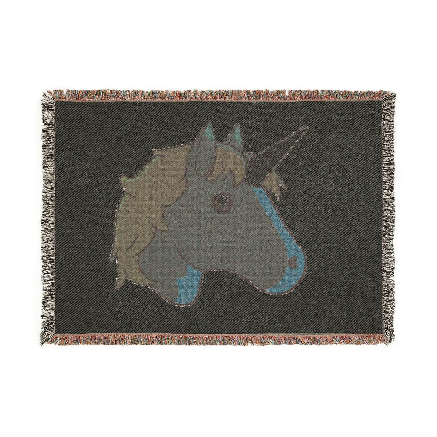 Brown Unicorn Throw Blanket — Cute Black Unicorns4everyone Woven Fringe Blanket