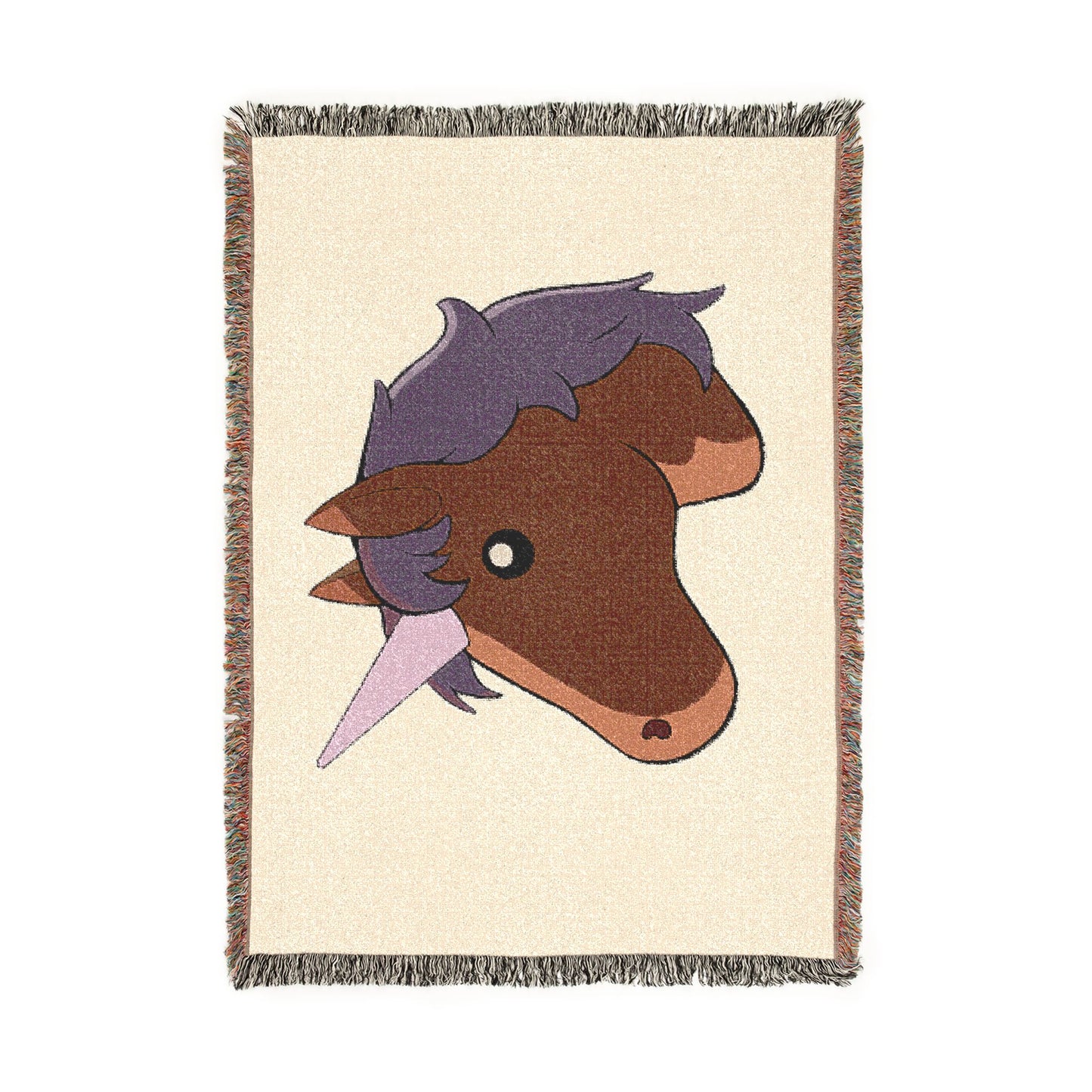 Brown Unicorn Throw Blanket — Cute Black Unicorns4everyone Woven Fringe Blanket