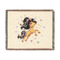 Chestnut Joy Magical Unicorn 100% Cotton Woven Throw Blanket Original Artwork Heirloom Keepsake  Fringe unicorns4everyone