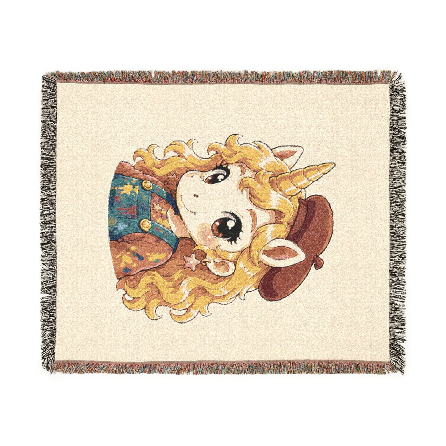 Little Painting Poppy 100% Cotton Woven Throw Blanket Original Artwork Heirloom Keepsake Unicorns4everyone