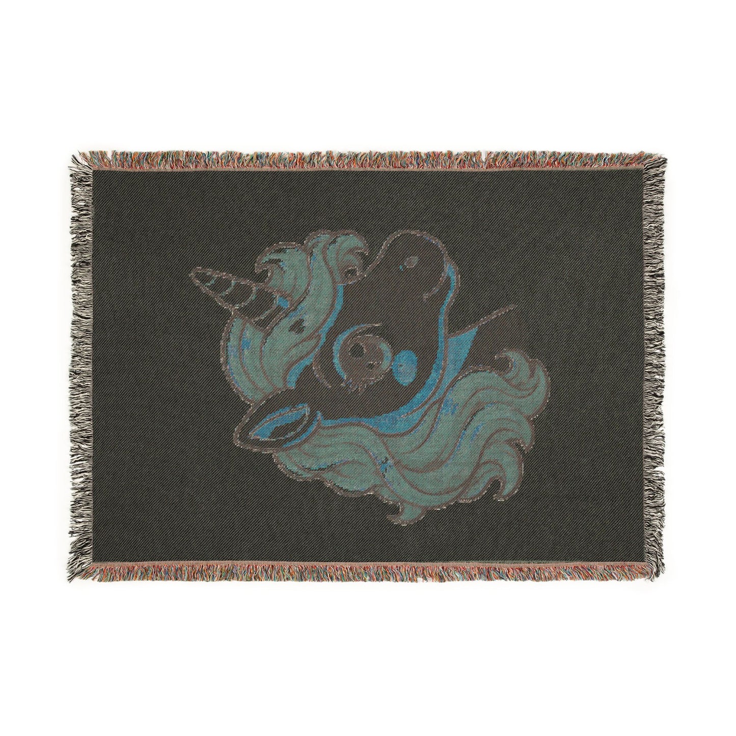 Auburn Sweet Golden Unicorn Throw Blanket — Cute Unicorns4everyone Woven Fringe Blanket