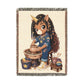 Crafting Chloe and the Rainbow Clay Pot 100% Cotton Woven Throw Blanket Original Artwork Heirloom Keepsake Unicorns4everyone