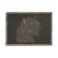 Ebony Magical Unicorns4everyone Throw Blanket — Cute Black Unicorn Woven Fringe Blanket