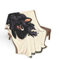 Luna Noir Uncorn 100% Cotton Woven Throw Blanket Original Artwork Heirloom Keepsake Woven Fringe Blanket unicorns4everyone