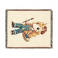 Poppy and Her Paintbrush 100% Cotton Woven Throw Blanket Original Artwork Heirloom Keepsake Unicorns4everyone