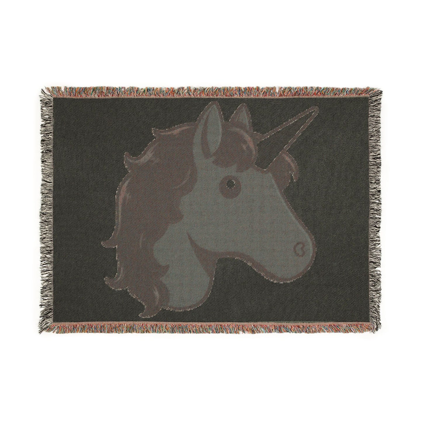 Cocoa Comet. Unicorn 100% Cotton Woven Throw Blanket Original Artwork Heirloom Keepsake Woven Fringe Blanket