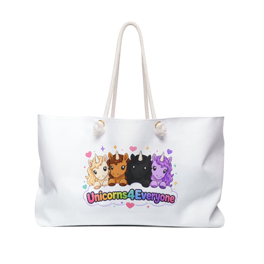 Unicorns4Everyone Weekender Bag – Cute Rainbow Unicorn Travel Tote