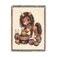 Crafting Chloe The Unicorn Potter 100% Cotton Woven Throw Blanket Original Artwork Heirloom Keepsake Unicorns4everyone