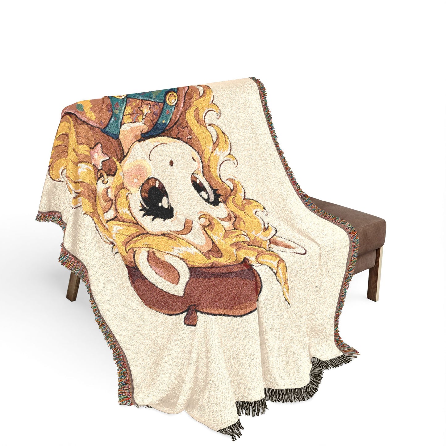 Little Painting Poppy 100% Cotton Woven Throw Blanket Original Artwork Heirloom Keepsake Unicorns4everyone