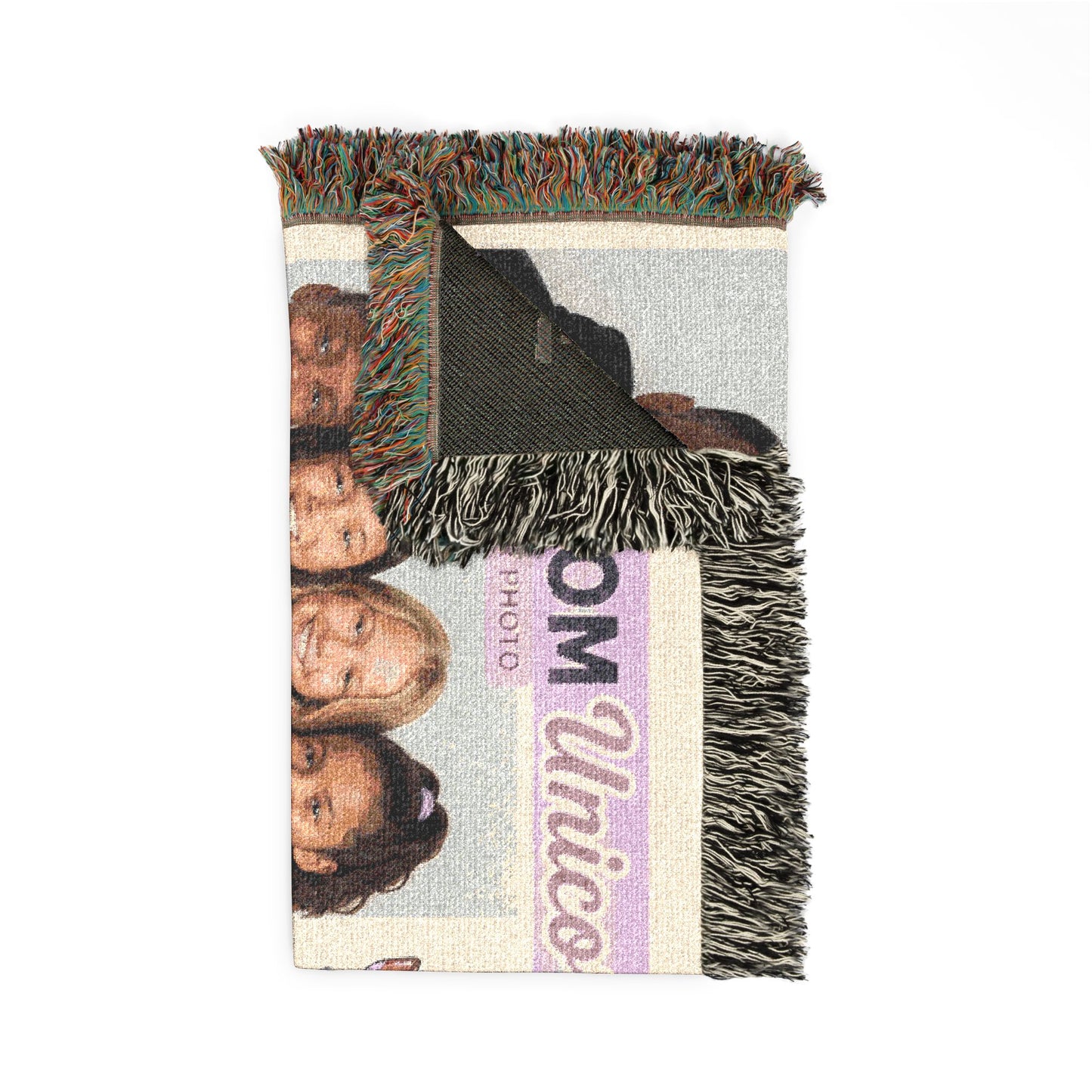 PERSONALIZED CUSTOM ONE OF A KINDl Unicorns4everyone Throw Blanket — Cute Black Unicorn Woven Fringe Blanket