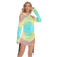 Flying Over the Rainbow Women's Off-One-shoulder Hoodie Dress With Waist Shirring by Premium Thicc