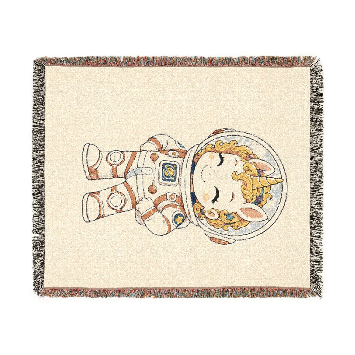 Astronaut Nova and the Unicorn Universe 100% Cotton Woven Throw Blanket Original Artwork Heirloom Keepsake Unicorns4everyone
