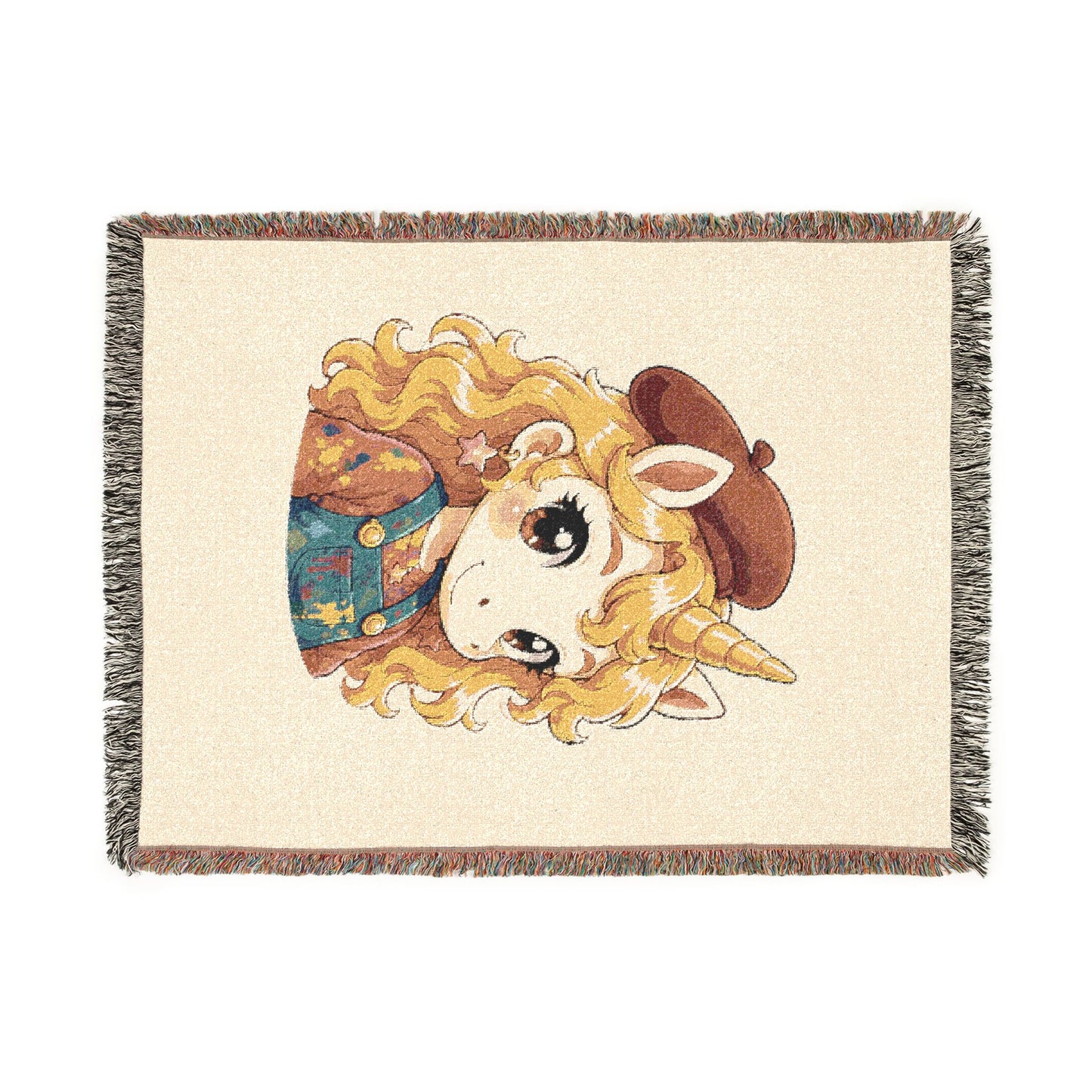 Little Painting Poppy 100% Cotton Woven Throw Blanket Original Artwork Heirloom Keepsake Unicorns4everyone