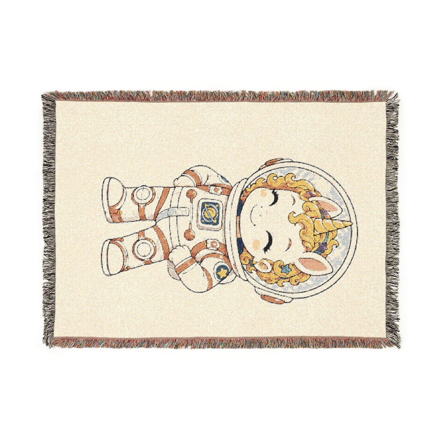 Astronaut Nova and the Unicorn Universe 100% Cotton Woven Throw Blanket Original Artwork Heirloom Keepsake Unicorns4everyone