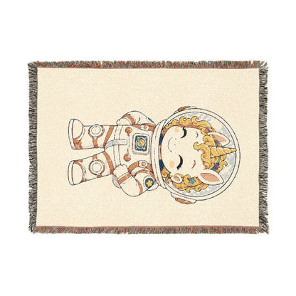Astronaut Nova and the Unicorn Universe 100% Cotton Woven Throw Blanket Original Artwork Heirloom Keepsake Unicorns4everyone