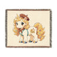 Poppy the Painting Unicorn 100% Cotton Woven Throw Blanket Original Artwork Heirloom Keepsake Unicorns4everyone