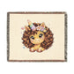 Curly Freckles Crystal Unicorn 100% Cotton Woven Throw Blanket Original Artwork Heirloom Keepsake Woven Fringe Blanket