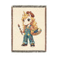 Poppy and Her Paintbrush 100% Cotton Woven Throw Blanket Original Artwork Heirloom Keepsake Unicorns4everyone