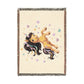 Chestnut Joy Magical Unicorn 100% Cotton Woven Throw Blanket Original Artwork Heirloom Keepsake  Fringe unicorns4everyone