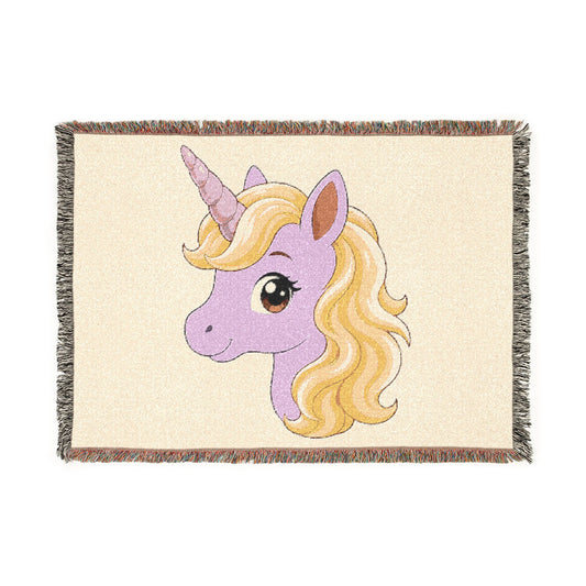 Copy of Golden Joy Unicorns4everyone Throw Blanket — celebrate your heritage Unicorn Woven Fringe Blanket