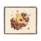 Auburn Golden Unicorn 100% Cotton Woven Throw Blanket Original Artwork Heirloom Keepsake Woven Fringe Blanket