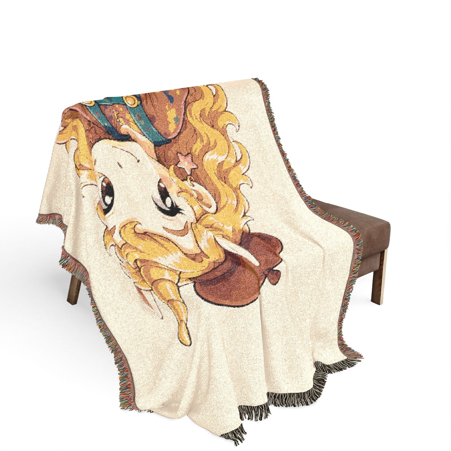 Little Painting Poppy 100% Cotton Woven Throw Blanket Original Artwork Heirloom Keepsake Unicorns4everyone