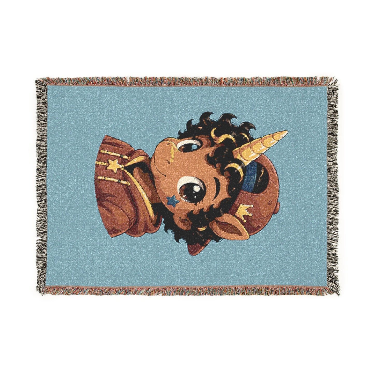 Little Rockstar Jett 100% Cotton Woven Throw Blanket Original Artwork Heirloom Keepsake Unicorns4everyone